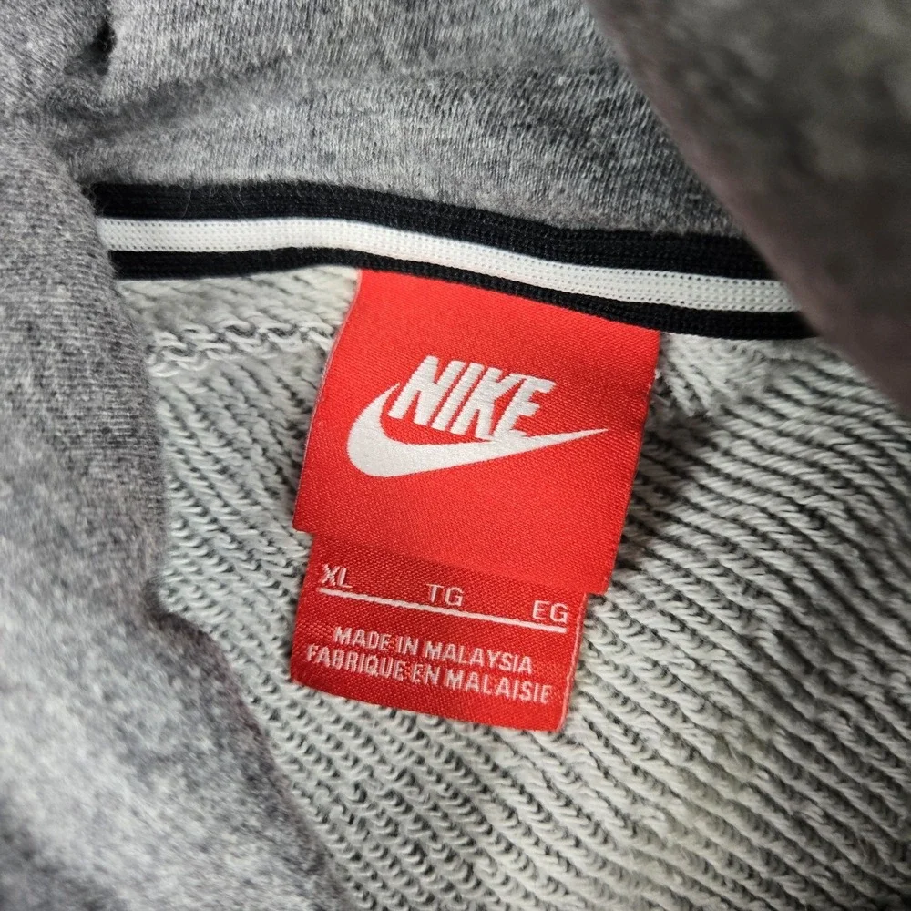 Nike Sportswear Spellout Womens Size XL Gray Funnel Neck Pullover Sweatshirt - Picture 3 of 11